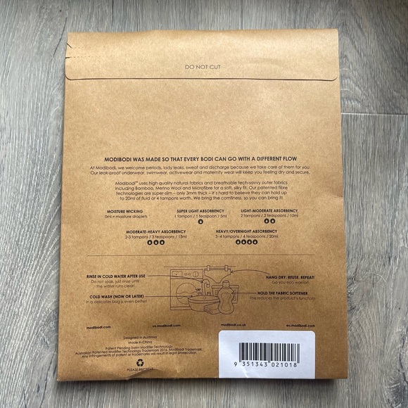 Modibodi X Brief (Moderate-Heavy) Burgundy - Picture 4 of 4